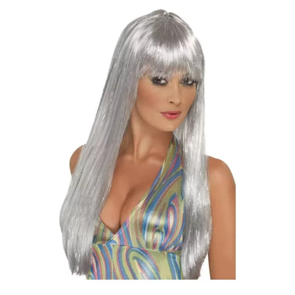 KSM42166_Peruecke_Damen_Langhaar_mit_Pony_Glitzer_Disco_silber.webp