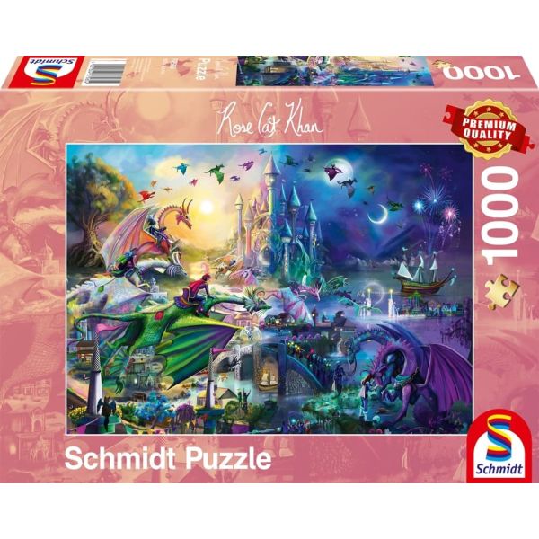 423076-Naechtlicher-Drachen-Wettstreit-Puzzle-1000-Teile-Rose-Cat-Khan