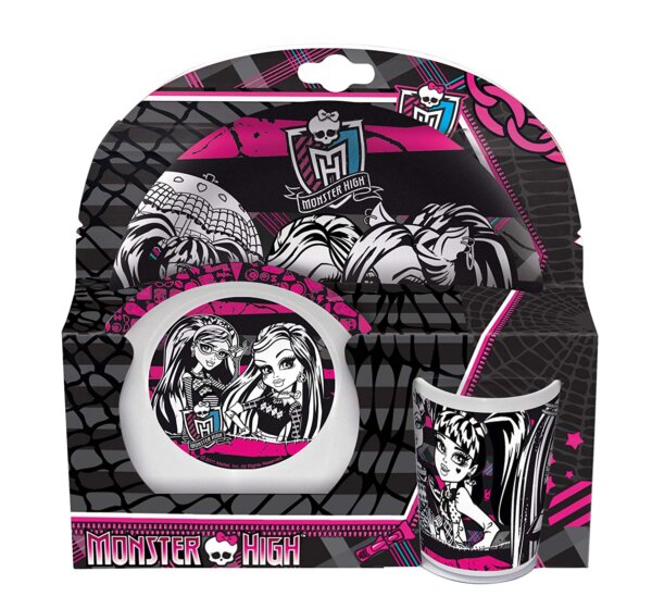 357125-Monster-High-3-teiliges-Melamin-Set