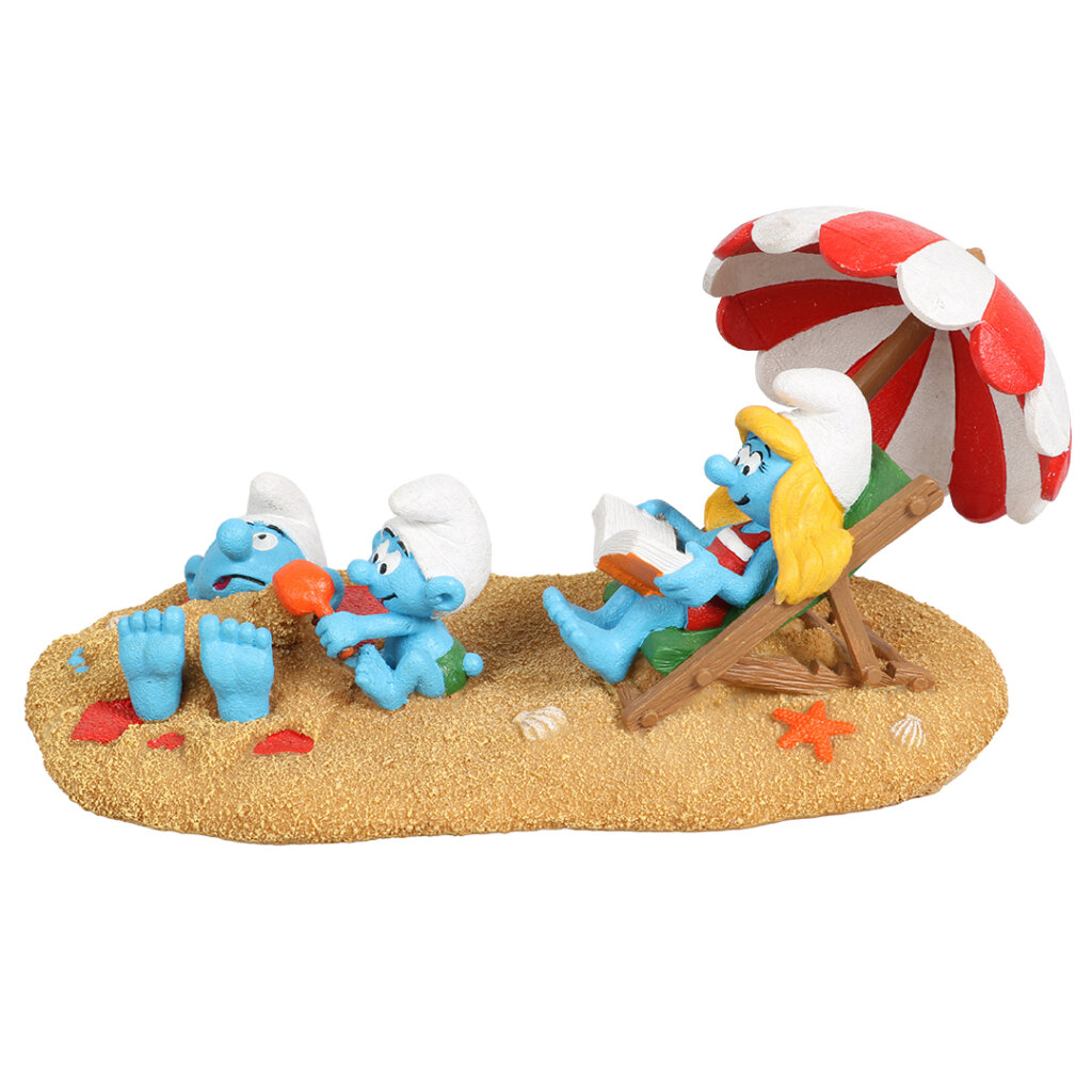 437786-Schluempfe-am-Strand-Schlumpfine-und-Baby-Figur