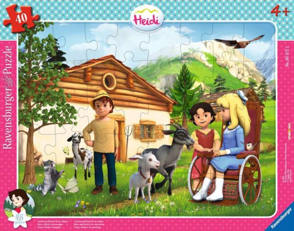411527-Clara-besucht-Heidi-in-den-Bergen-Rahmenpuzzle-40-Teile