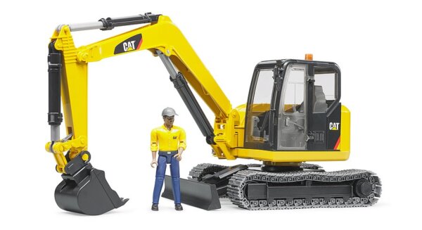 415086-Bruder-02466-Cat-Minibagger-mit-Bauarbeiter