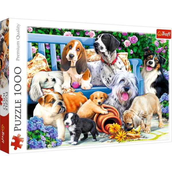 401184-Puzzle-Hunde-im-Garten-1000-Teile