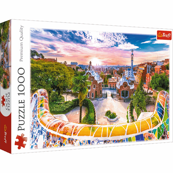 416764-Puzzle-1000-Teile-----Sonnenuntergang-in-Barcelona--Spanien
