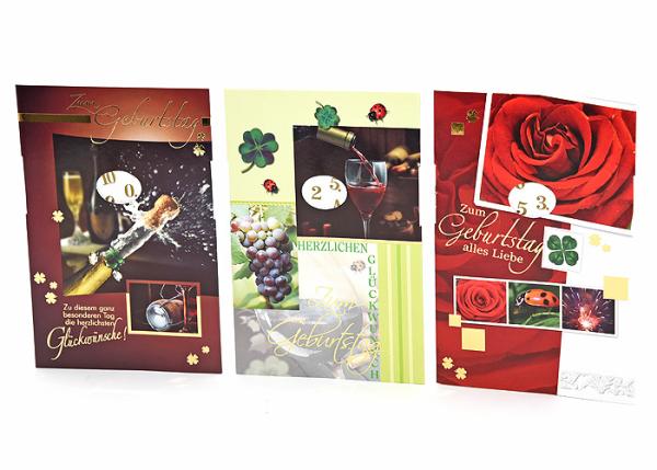 482824-Drehzahlkarte-11-5-x-17-5-cm--gepraegt--Text--Blumen--sortiert