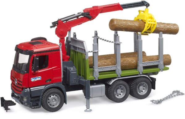 413841-Bruder-03669-MB-Arocs-Holztransport-LKW-mit-Ladekran--Greifer---Baumstaemme