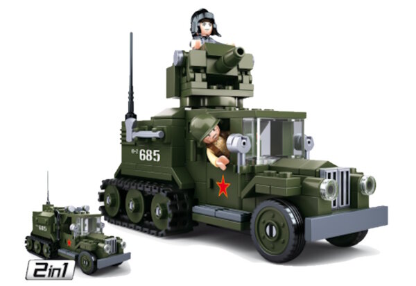 366069-Sluban-M38-B0685-Army-WWII-Alliierter-Halbkettenfahrzeug-2in1