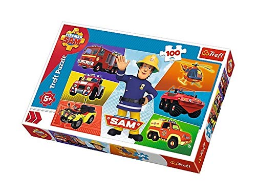 363949-Puzzle-100-Sam-s-Fahrzeug---Feuerwehrmann-Sam-