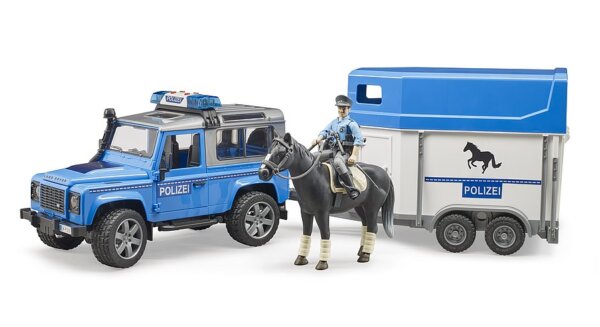 377055-Bruder-02588-Land-Rover-Defender-Polizeifahrzeug--Pferd-und-Polizist