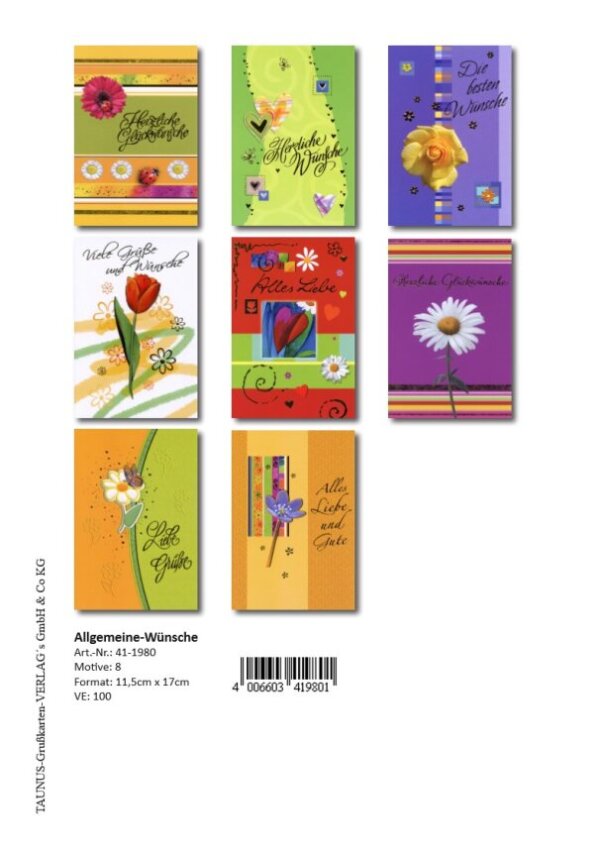 431445-Allgemeine-Wuensche-Grusskarten-100-Stueck-8-Motive