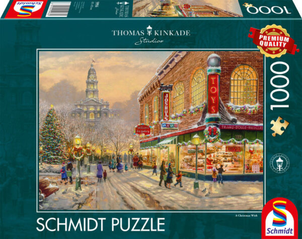 381791-Schmidt-Spiele-59936-Thomas-Kinkade-Collection-Ein-Weinachtswunsch--1000-Teile-Puzzle