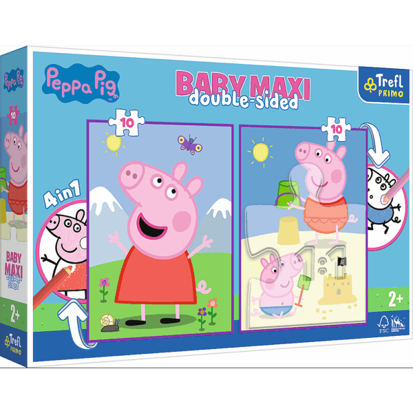 416711-Primo-Baby-MAXI-Puzzle---Malvorlage-2x10-Teile-Peppa-Pig