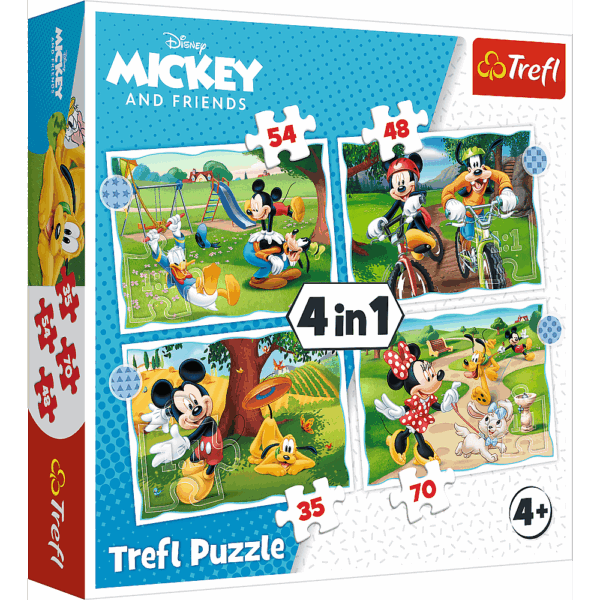 408869-4-in-1-Puzzle-35--48--54--70-Teile-----Mickey-Mouse