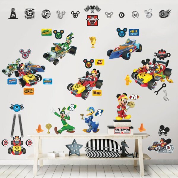 413612-Walltastic-45613-Wandaufkleber--Mickey-und-die-flinken-Flitzer