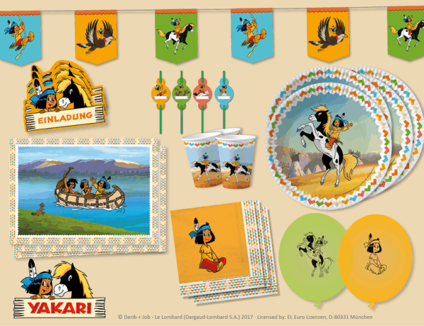 432180-YAKARI-Partyset-Yakari-Inhalt---8-Pappteller--8-Pappbecher--1-Pack-Servietten---20-Stk---8-Papier-Trinkhalme-mit-Aufstecker--8-Einladungskarten--8-Ballons--8-Tischsets--1-Wimpleke