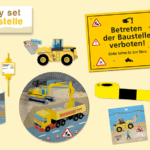 432225-BAUSTELLE-grosses-Baustellen-Partyset-fuer-8-Kinder--Inhalt---8-Einladungskarten-in-Baggerform--8-Becher--8-Teller--8-Papierhalme-mit-Namensschild--8-Platzsets--20-Servietten--10-