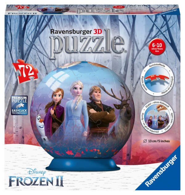 352999-Ravensburger-11142-Disney-Frozen-2---Eiskoenigin-2-3D-Puzzle-Ball--72-Teile