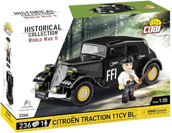 400809-Cobi-2266-Konstruktionsspielzeug-236-PCS-HC-WWII-1938-CITROEN-TRACTION-11C