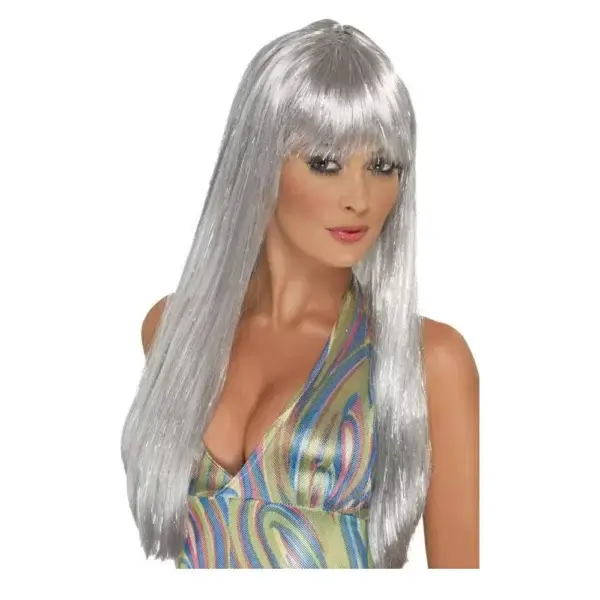 KSM42166_Peruecke_Damen_Langhaar_mit_Pony_Glitzer_Disco_silber.webp